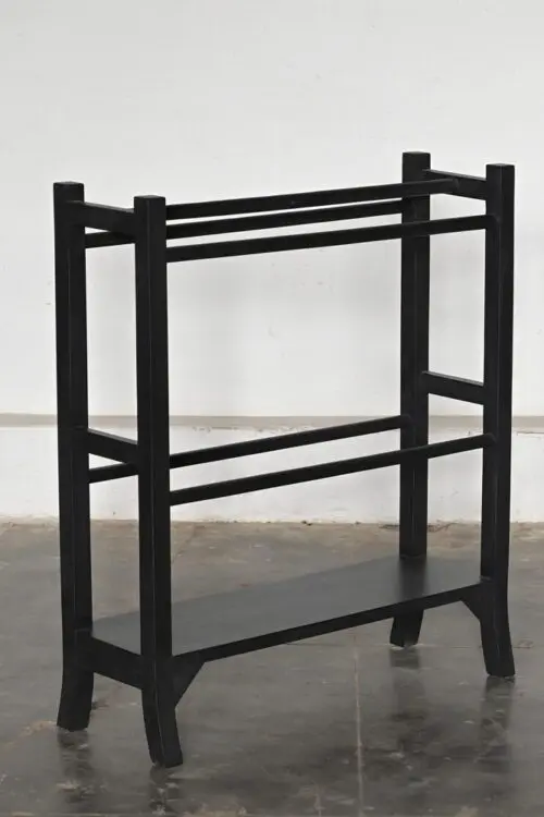 WOODEN TOWEL STAND BLACK