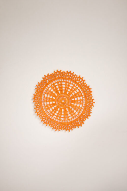 Virkat glasunderlägg orange
