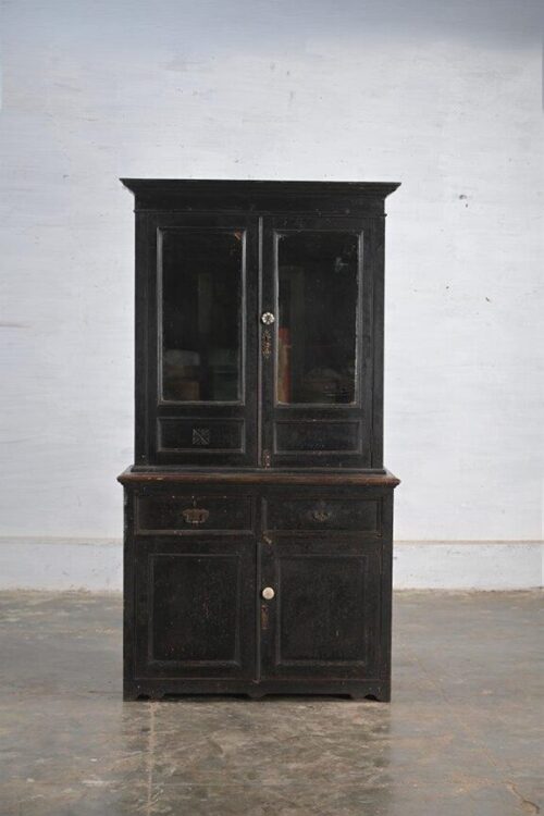 Wooden cabinet with glass