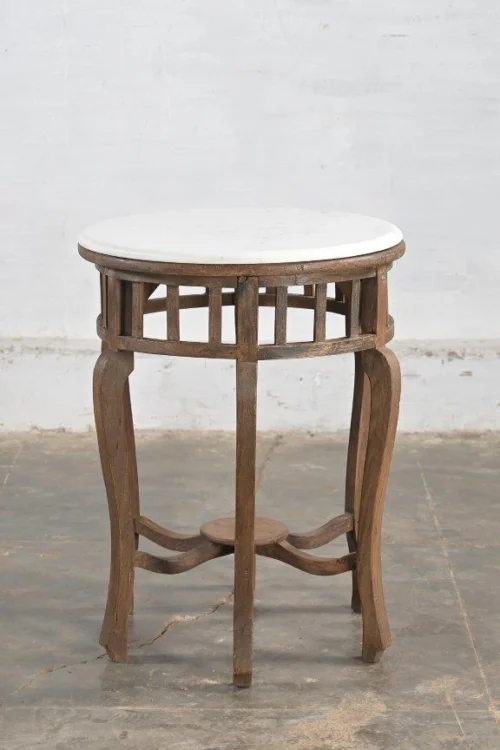 SIDE TABLE WITH MARBLE TOP